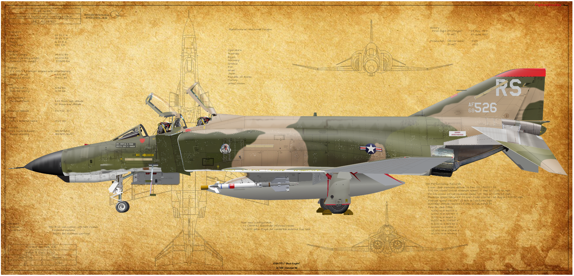 McDonnell Douglas F-4E Phantom II 526 TFS Black Knights 26 TRW